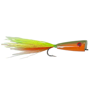 Mattioli Saltwater Popper Chartreuse and Orange