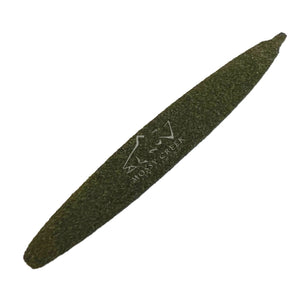 Mossy Creek MC Ned Rig fly tail in dark olive, single tapered Ned rig tail on white