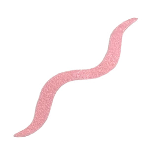 Mossy Creek MC Suede Juan Worm Tail in light pink, single wavy worm tail on white