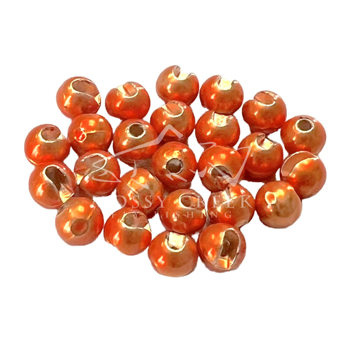 Slotted Tungsten Bead Metallic Orange