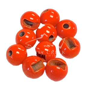 Slotted Tungsten Beads Fl Fire Orange