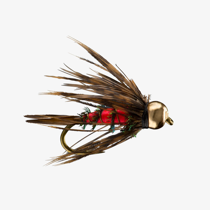 RIO Bloody Mary nymph with red floss and peacock body
