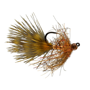RIO Gold Jigger Brown, micro bugger with gold tungsten jig head