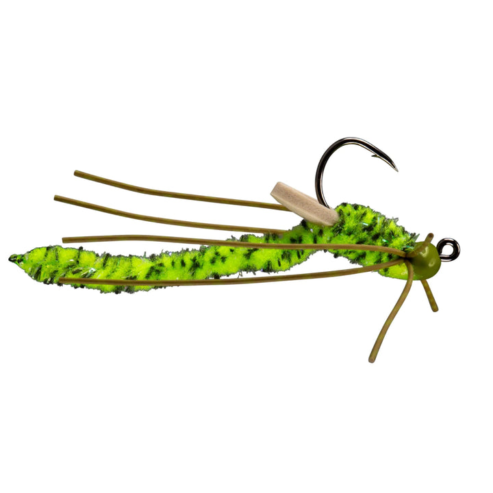 RIO Hogan Headstand Jig Chartreuse, carp jig fly, side view