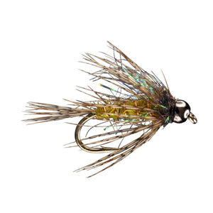 RIO Morrish Dirty Bird Olive, buggy nymph with black bead