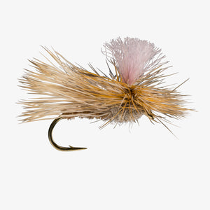 RIO Parachute Caddis Tan dry fly with bright post, parachute hackle and down-wing