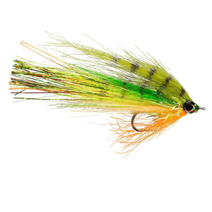 RIO Rio's Flashdance Fire Tiger, flashy baitfish streamer with tungsten cone