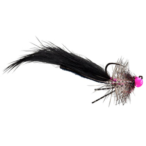 RIO Rio's Rubber Leg Soccer Mom Black/Pink, micro leech with bead, rubber legs and jig hook