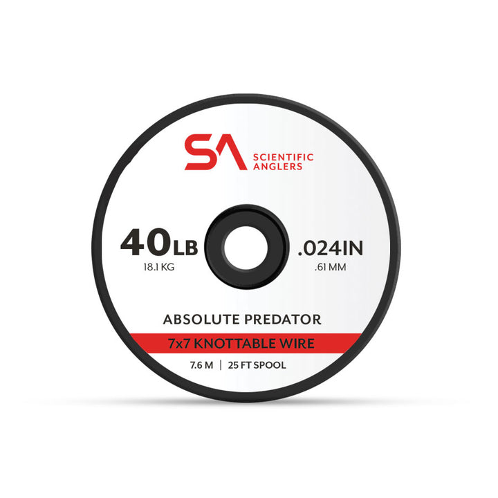 Scientific Anglers Absolute Predator 7x7 Knottable Wire spool, 40 lb, 25 ft
