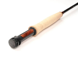 Scott GT fly rod reel seat with cocobolo wood insert and cork grip