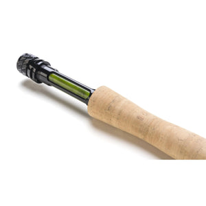 Scott Session reel seat with green dyed box elder insert and cork grip