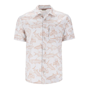 Simms Challenger SS Shirt in Saltwater Cloud, front view