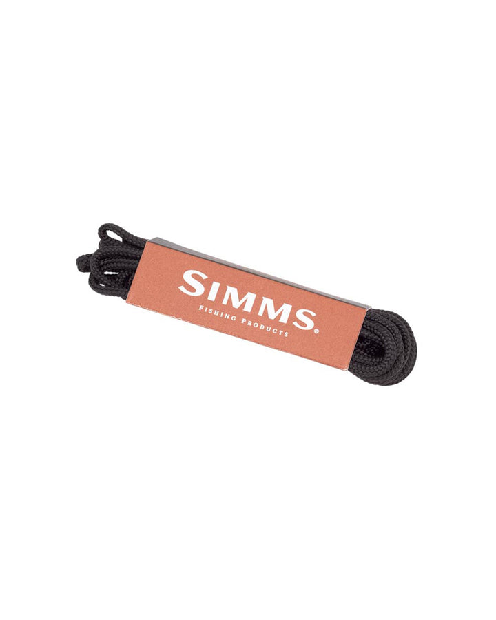 Simms replacement wading boot laces in black, bundled with orange tag