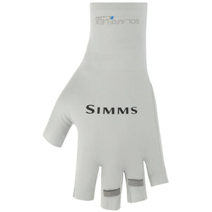 Simms SolarFlex Half-Finger SunGlove in Sterling, back of hand