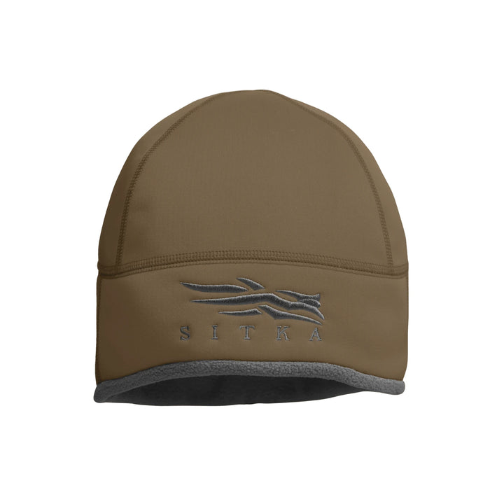 Sitka Jetstream WS Beanie in Coyote, front view with logo