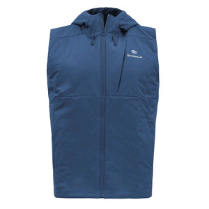 Skwala Fusion 90 insulated hooded vest in Midnight navy, three-quarter front view