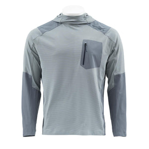Skwala Sol Tactical Hoody in Slate/Storm light blue-gray, front view with chest pocket