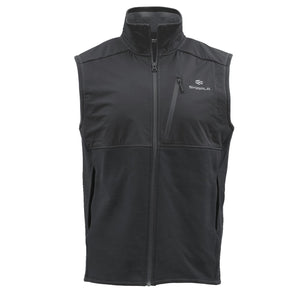 Skwala Thermo 350 merino vest in black, front view with full zip