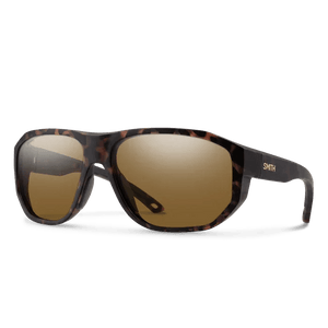 Smith Outrigger sunglasses, Matte Tortoise frame, ChromaPop Glass Polarized Brown lens, three-quarter view