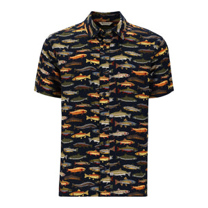 Simms Tailout Short Sleeve Shirt Natural Trout Parade