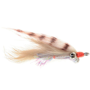 Umpqua Bonefish Scampi Bead Chain Barred saltwater fly with bead-chain eyes and rabbit strip