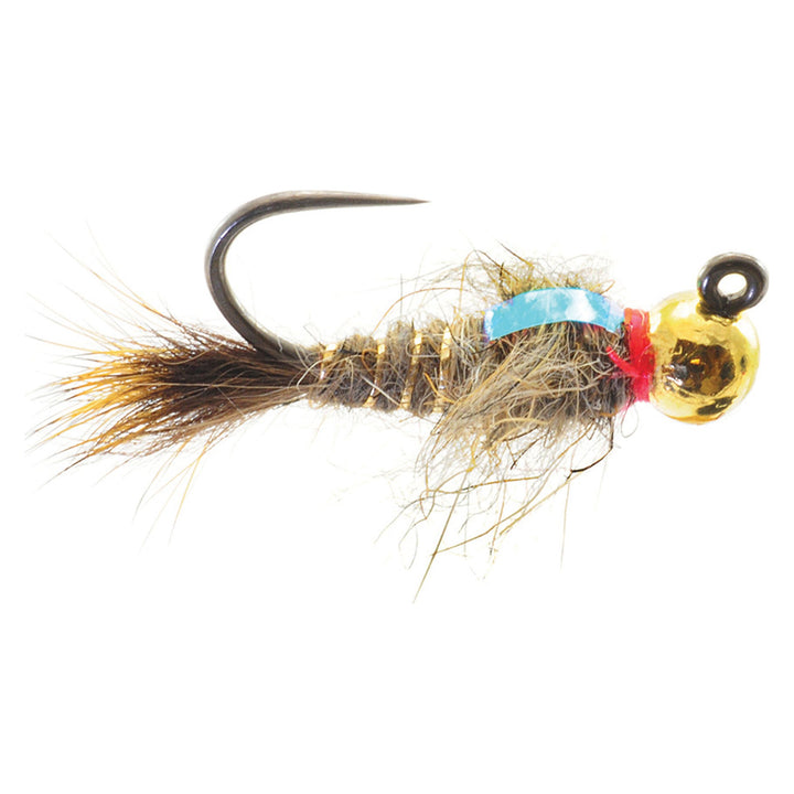 Umpqua Hare's Ear Jig Nymph fly with gold tungsten bead and hare's ear body