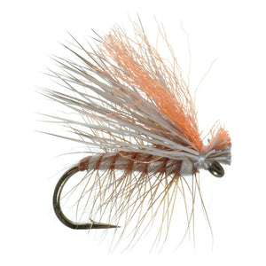 Umpqua Hot Wing Caddis Tan dry fly with elk hair and bright yarn wing
