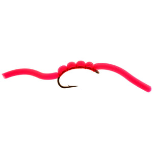 Umpqua Squirmy Wormie Blood Red fly with soft squirmy body
