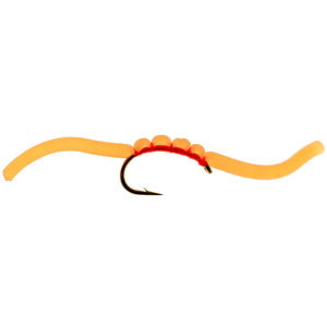 Umpqua Squirmy Wormie Orange fly with soft squirmy body