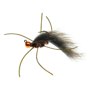 Umpqua Zirdle Bug Jig Orange Natural nymph with orange tungsten bead and rubber legs