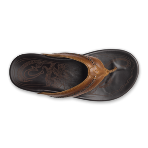 Olukai Mea Ola Men's Leather Beach Sandals Tan/ Dark Java - Mossy Creek Fly Fishing