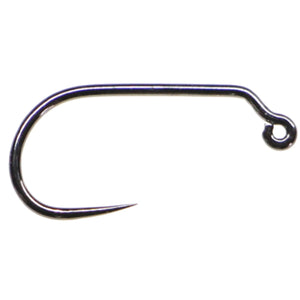 barbless fly fishing hooks Fulling Mill Jig Force Black Nickel Barbless Hook 50pk
