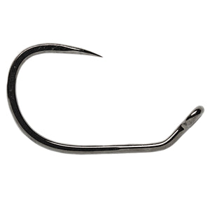 Fulling Mill Jig Force Short Black Nickel Barbless Hook 50pk - Mossy Creek Fly Fishing