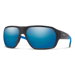 Smith Deckboss Matte Black and Blue ChromaPop Glass Polarized Blue Mirror Sunglasses - Mossy Creek Fly Fishing