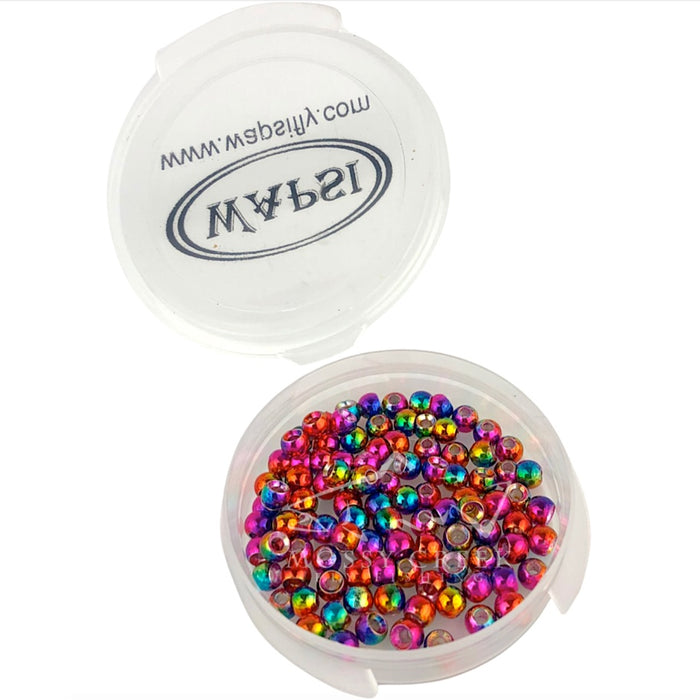 Brass Cyclops Bead Head Rainbow 100 Pack