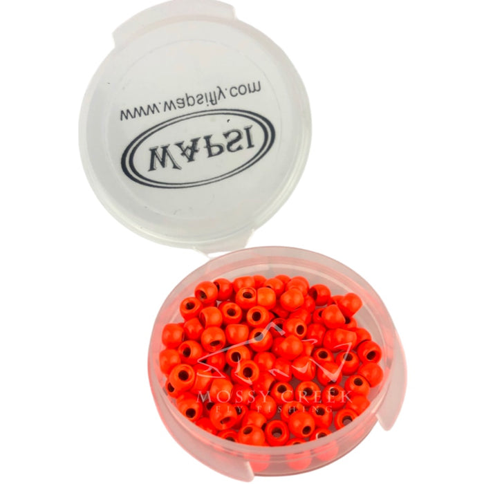 Brass Cyclops Bead Head Fl. Fire Orange 100 Pack