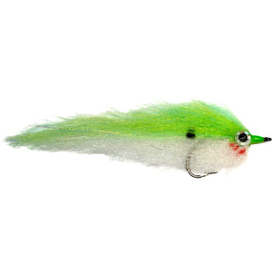 Bunker Fly Chartreuse Over White - Mossy Creek Fly Fishing