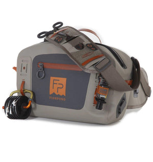 Fishpond Thunderhead Submersible Lumbar Pack in Eco Shale with net and tools attached