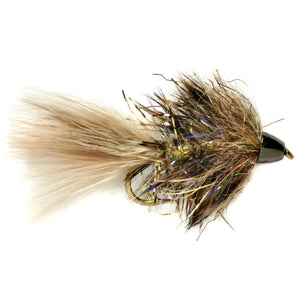 Fulling Mill Baby Complex Twist Tan, small conehead bugger streamer