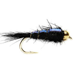 Fulling Mill BH Flashback Hare's Ear Nymph Black, bead head flashback hare's ear nymph