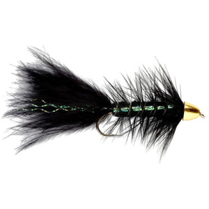Fulling Mill Conehead Woolly Bugger Black, conehead woolly bugger streamer