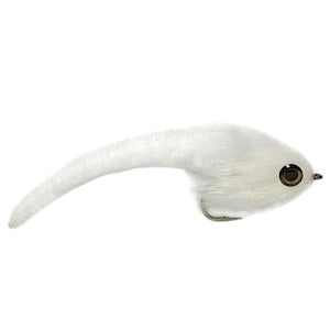 Fulling Mill Mini Dragon Tail Fly White, baitfish streamer