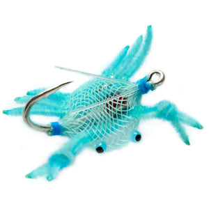 Fulling Mill Standard Flexo Crab Blue, weighted translucent crab fly
