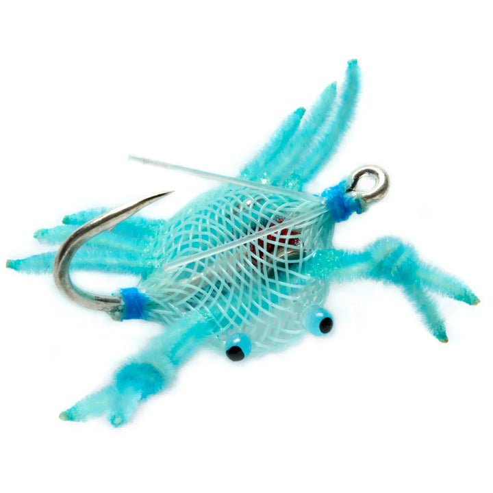 Fulling Mill Standard Flexo Crab Blue, weighted translucent crab fly