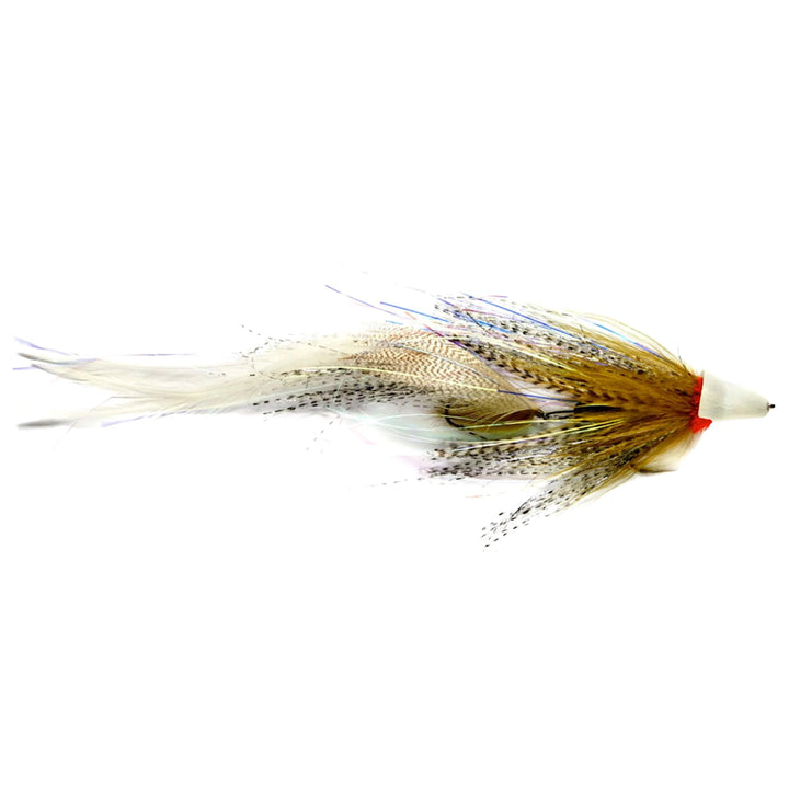 Fulling Mill Swinging D Olive & White, articulated streamer