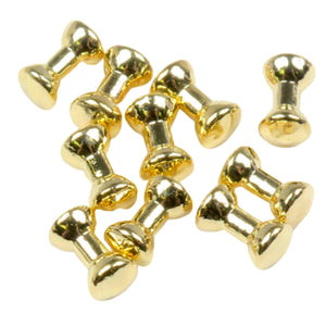 Gold Plated Lead Dumbbell Eyes, gold-plated lead