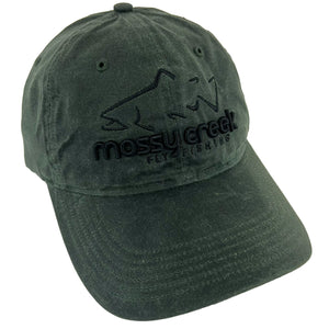 Mossy Creek Line Logo Oiled Canvas Hat Dark Olive - Mossy Creek Fly Fishing