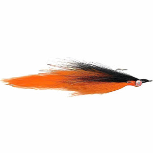 Half And Half 2/0 Black Over Orange, saltwater baitfish fly by Mattioli Flies