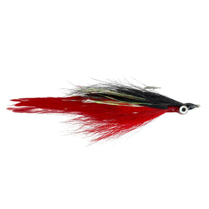 Half And Half 2/0 Black Over Red, saltwater baitfish fly by Mattioli Flies
