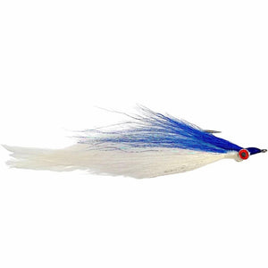 Half And Half 2/0 Blue Over White, saltwater baitfish fly by Mattioli Flies